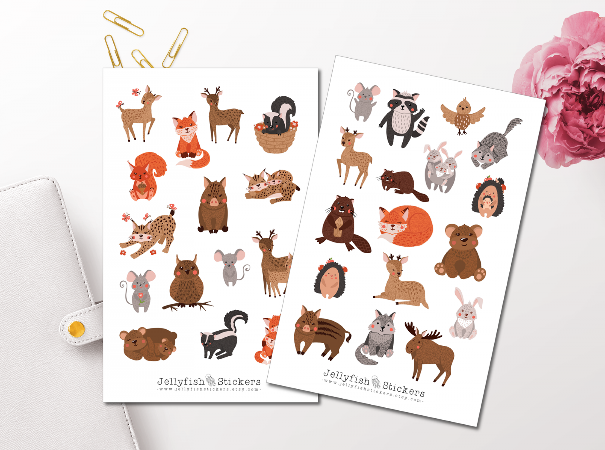 Cute Forest Animals Sticker Set